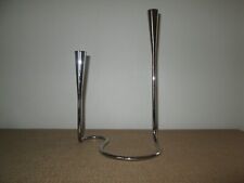 Danish Design Silver-Tone Serpentine Double Candle Holder Candlestick picture
