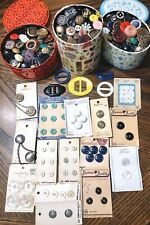 VINTAGE & Mix BUTTONS Lot CELLULOID Lucite MOP Military RHINESTONE Cards VARIOUS picture