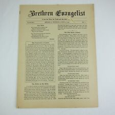 Brethren Evangelist Christian Newspaper Ashland Ohio Antique August 13th 1902 picture
