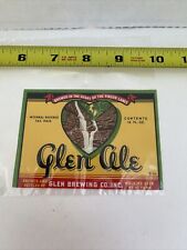Glen Brewing GLEN ALE beer label NY 12oz picture