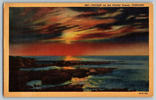 California - Twilight on the Pacific Ocean - Vintage Postcard - Unposted picture
