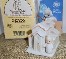 1992 ENESCO Precious Moments THERES A CHRISTIAN WELCOME HERE Church Ornament H7 picture