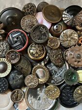 Antique Vintage Large Lot Of Buttons Metal Picture Victorian Glass Plastic B picture