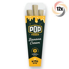 12x Packs Pop Banana Cream Cones | 3 Cones Each | King Size | + 2 Free Tubes picture