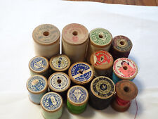 15 Vintage wooden partial spools thread Carlisle Coronet The Amrican Thread picture