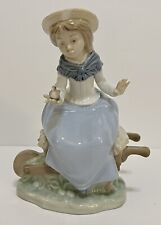LLADRO NAO Figurine Collectible Friendly Advice Girl READ Chip On Hat picture