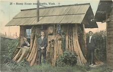 Postcard C-1910 Washington Seattle Stump House men in suits WA24-666 picture