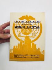 1936 2nd Annual City Of New York Summer Festival Art Pamphlet Rockefeller Plaza picture
