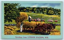 Greetings From LYNDON STATION, WI Wisconsin ~ Farm Scene JUNEAU COUNTY Postcard picture