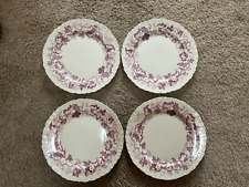 Set of 4 Wedgwood Old Vine Purple Mulberry Dinner Plates England  picture