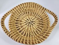 Vintage Gullah Charleston Sweetgrass Basket w/ Side Handles Bread Basket 10.5