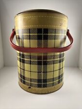 *Vintage* RARE Hamilton Skotch Yellow Plaid Party Bucket Cooler 1950s picture