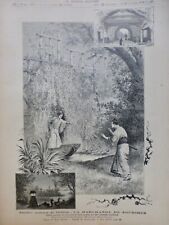 1888 Japan Theatre La Merchant Smile Judith Gautier Drama 2 Newspapers Antique picture