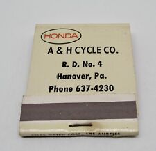 Honda A&H Cycle Co. Hanover Pennsylvania FULL Matchbook picture