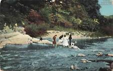 Vintage Postcard Kids Playing At Gwynn's Falls, Baltimore, Maryland 1909 picture