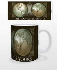 THE WORLD IS YOURS 11 OZ COFFEE MUG TEA CUP ART DECOR MAP INSPIRATION QUOTE FUN picture