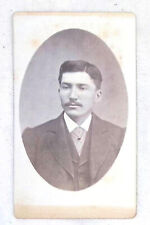 1880s 1890s Young Man with Mustache Portrait CDV Cabinet Card picture