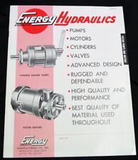 ENERGY MANUFACTURING COMPANY HYDRAULICS EQUIPMENT SALES BROCHURE 1960s VINTAGE picture