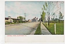 Allentown PA Central Park Vintage Postcard UDB Buildings Electric Poles picture