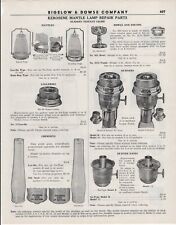 B&D VTG 1952 Catalog Page, Kerosene Mantle Lamp Repair Parts Aladdin Instant picture