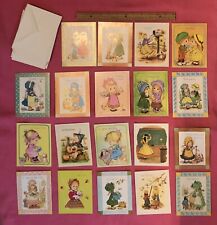 LOT OF 19 Vintage Unused STEPH Little Children Greeting Cards + Envelopes kids picture