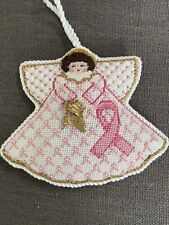 Breast Cancer Angel Needlepoint Cross Stitch Ornament Beaded 2001 picture