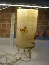 VINTAGE MID CENTURY LAMP, FIBERGLASS SHADE WI/ BUTTERFLYS picture