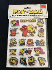 NEW Vintage 80’s Diamond Toy Maker PAC-MAN Puffy Googly Eyes Sticker Sheet picture