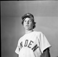 Vintage Negative B&W Med Format 1970's Yearbook Photo Teen Boy Baseball  #225 picture