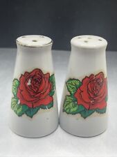 Vintage Milk Glass Transferware Salt and Pepper Shakers picture