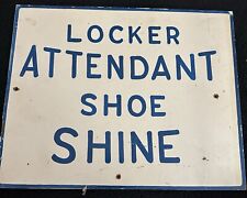 Vintage Large Locker Attendant Shoe Shine Sign picture