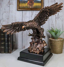 American Bald Eagle Swooping Towards Water Bronze Electroplated Resin Figurine picture