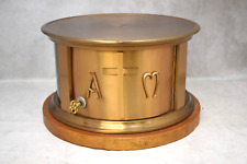 Bronze Round Tabernacle on Wood Base, Comes with Key, Alpha Omega  (CU232) picture