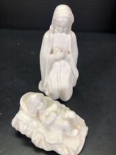 VTG Sacrart W Goebel White Porcelain Mother Mary Baby Jesus Figurines W Germany picture