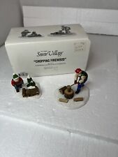 Department 56 The Snow Village “Chopping Firewood” Set Of 2 54863 picture