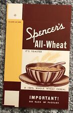12 Vintage Original SPENCER'S CEREAL ALL-WHEAT Boxes 1930's Antique Art Deco picture