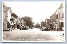 J90/ New Lisbon Wisconsin RPPC Postcard c1950 Bridge Street Stores 561 picture
