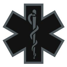Black Subdued Reflective Star Of Life Fire Helmet Decal EMS EMT 2 inch picture