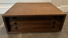 Antique Cutlery Box Wooden 3 Drawers for 150+ Serving Silverware Storage Chest picture