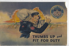 United States Maritime Service 1943 Mail Thumbs Up Fit 4 Duty Navy Used Postcard picture