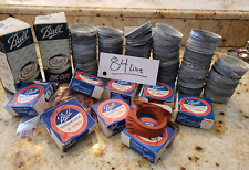 84 Antique Vintage Zinc Canning Jar Lids Caps Milk Glass Lined w/Rubber Gaskets picture