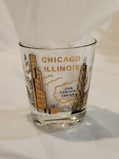 Vintage Chicago Illinois Landmarks Souvenir Lowball Glass picture