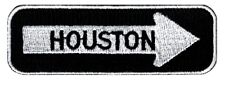 HOUSTON ONE-WAY SIGN EMBROIDERED IRON-ON PATCH applique TEXAS SOUVENIR ROAD picture
