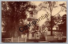 Masonic Temple At Waterville NY In Oneida County New York Postcard J268 picture