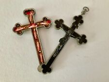 Rare Catholic Reliquary Cross Crucifix 5 1/2