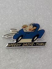 Speedy Drive-Thru Blue Car Burger Fry Drink McDonalds Crew Lapel Pin Enamel VTG picture