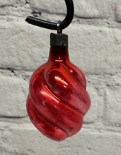 Vtg Premier Glass Twist Ornament Christmas Ornament Swirl Red Small 2.5” picture