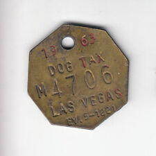 1963 LAS VEGAS NEVADA DOG TAX LICENSE TAG #M4706 picture