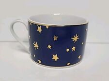 Elegant Galaxy Sakura - Coffee Mug Tea Cup -14K Gold Blue with Stars- Porcelain picture