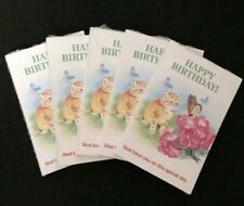 VTG '93 Postcards KITTEN & BUTTERFLY Happy Birthday God bless you (PACK of 25)  picture